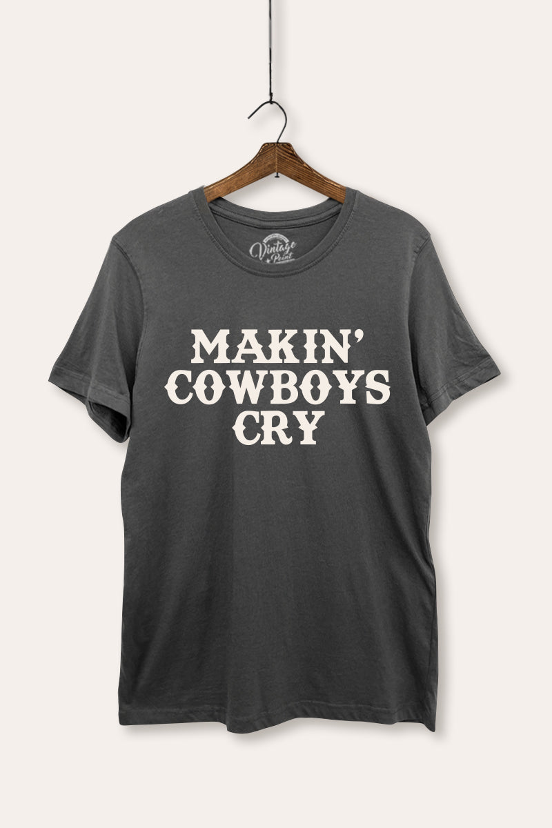 Makin' Cowboys Cry Western Graphic Women's Basic Casual Tee