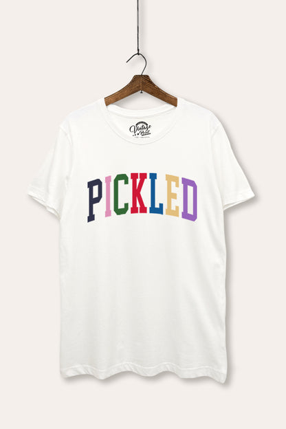 Pickled Colorful Sports Typography Women's Basic Casual Tee