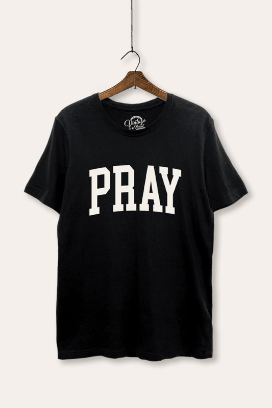 Pray Typography Women's Basic Casual Tee