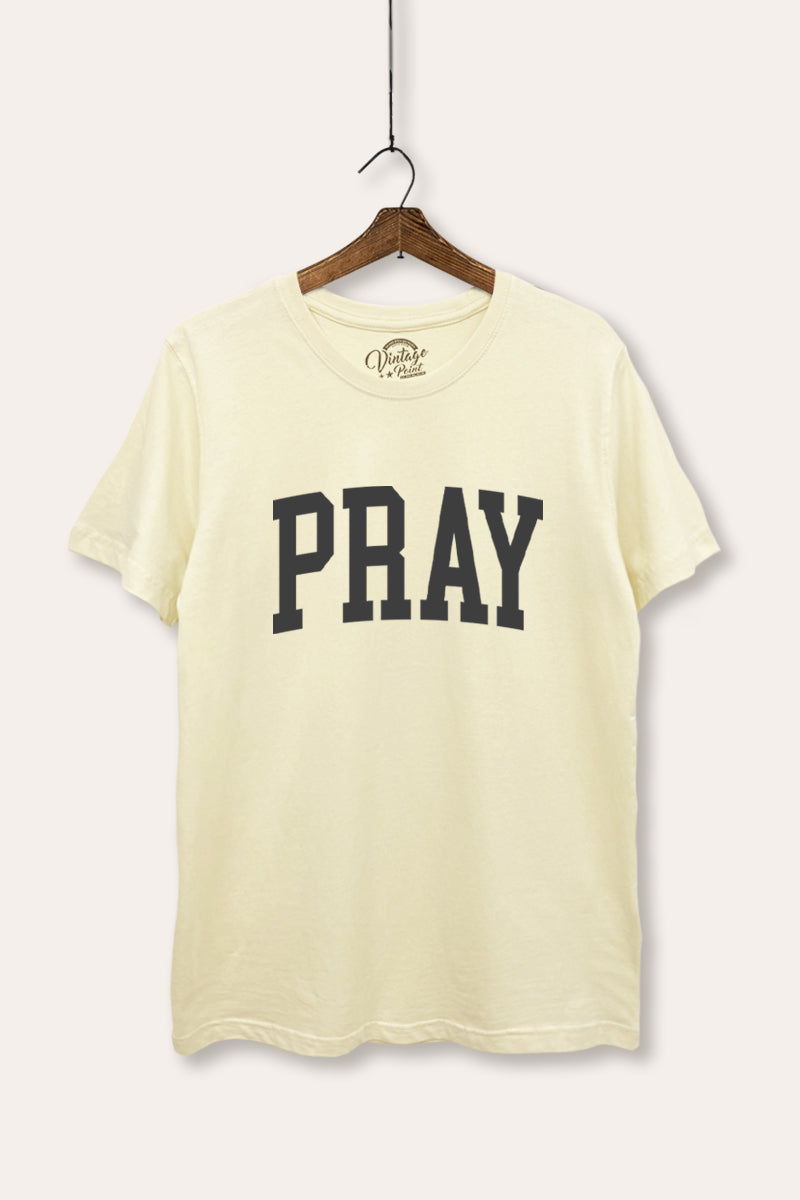 Pray Typography Women's Basic Casual Tee