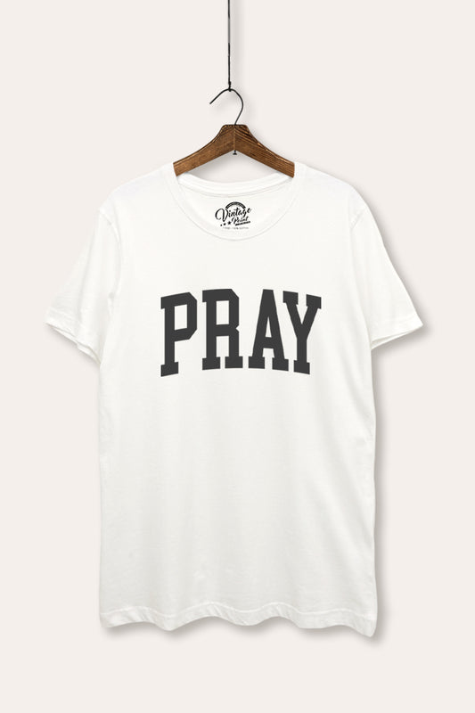Pray Typography Women's Basic Casual Tee