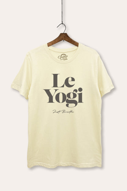 Le Yogi "Just Breathe" Graphic Women's Basic Casual Tee