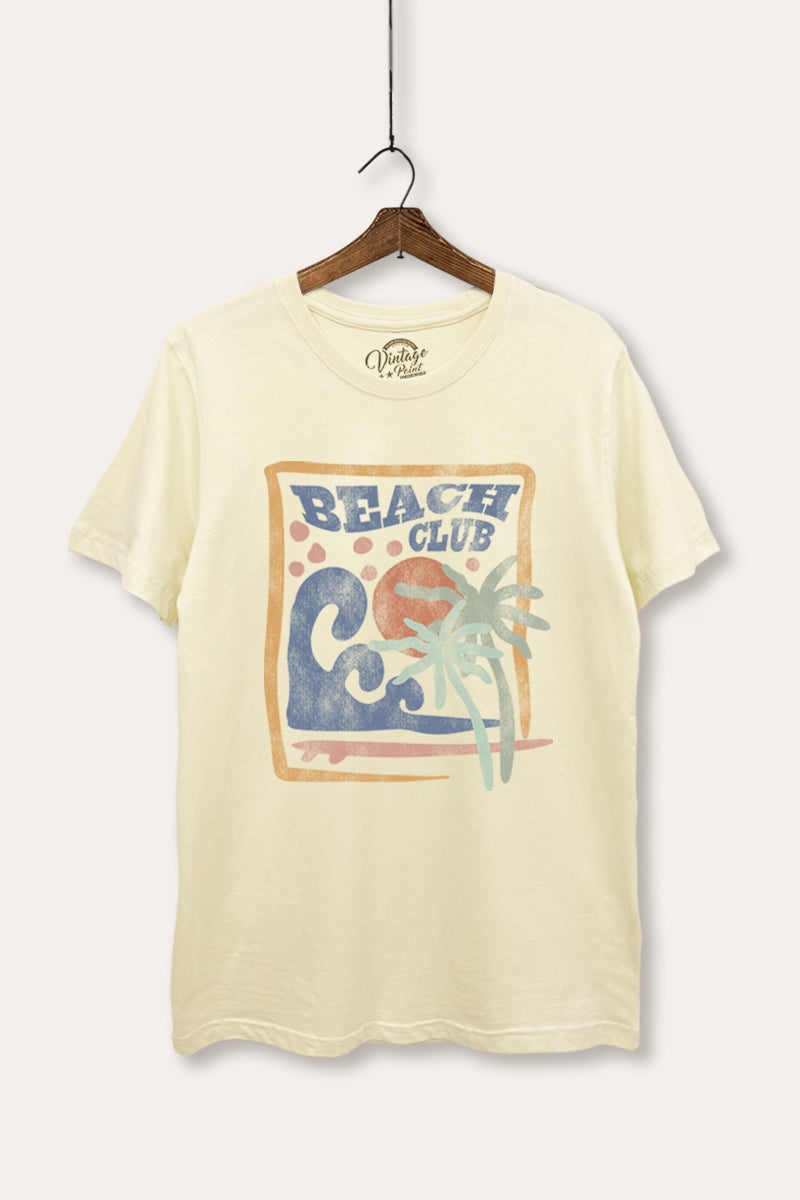 Beach Club Coastal Graphic Women's Basic Casual Tee