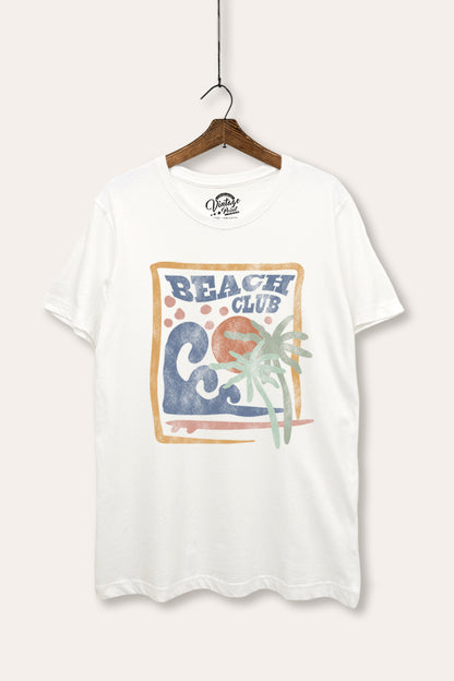 Beach Club Coastal Graphic Women's Basic Casual Tee