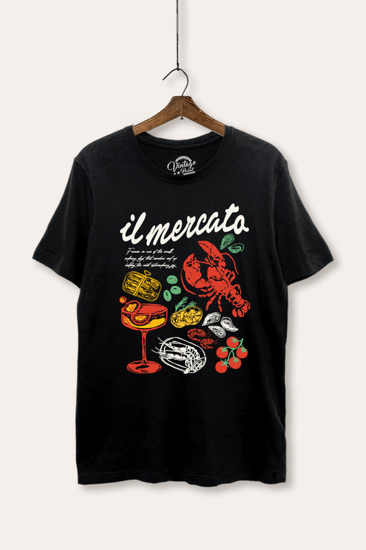 "il mercato market" graphic women's basic tee