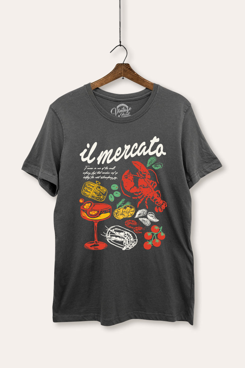 The Market Lobster Coastal Graphic Women's Basic Casual Tee