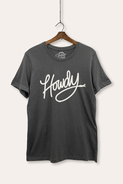 Howdy Cursive Western Graphic Women's Basic Casual Tee