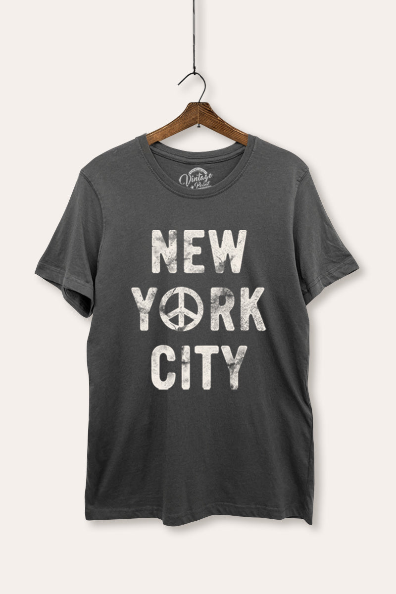 New York City Peace Sign Graphic Women's Basic Casual Tee