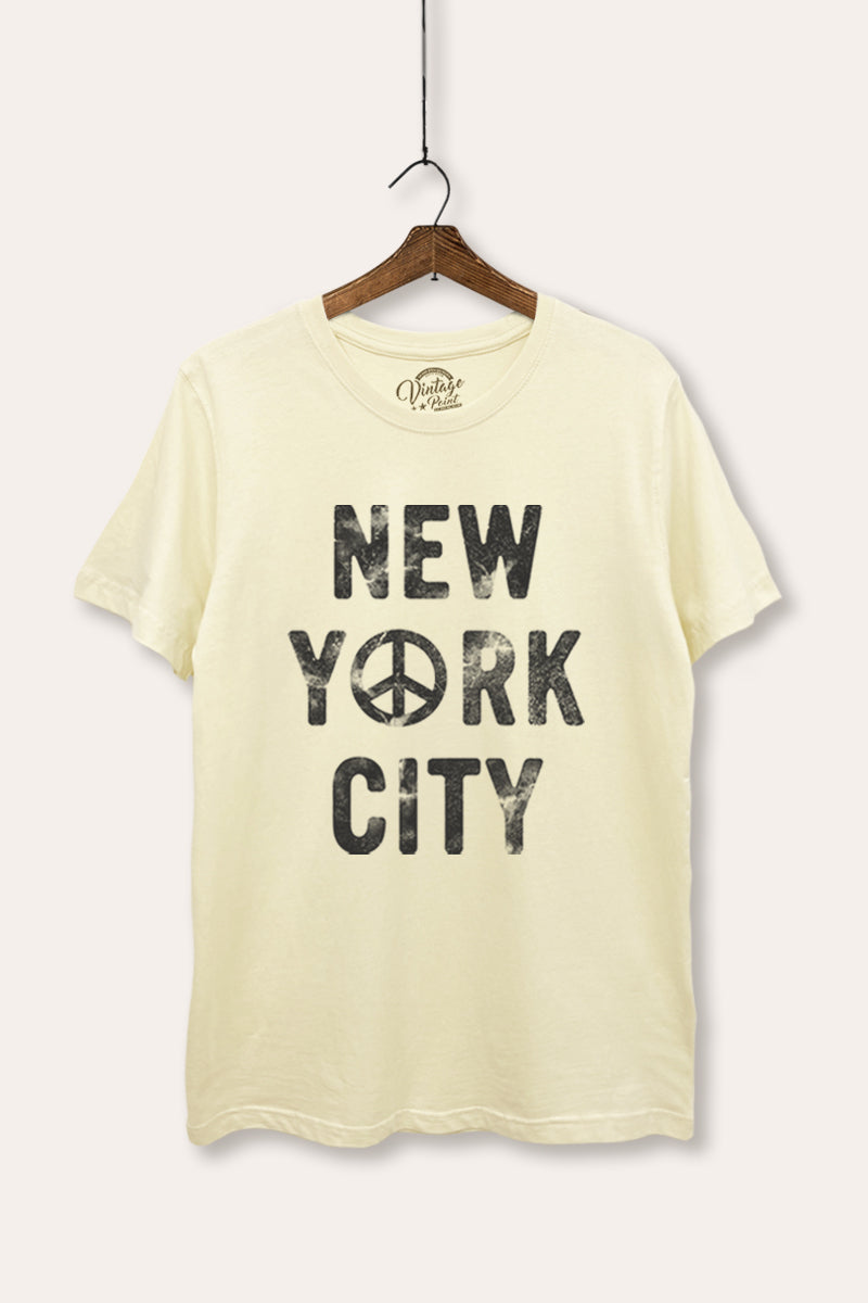 New York City Peace Sign Graphic Women's Basic Casual Tee