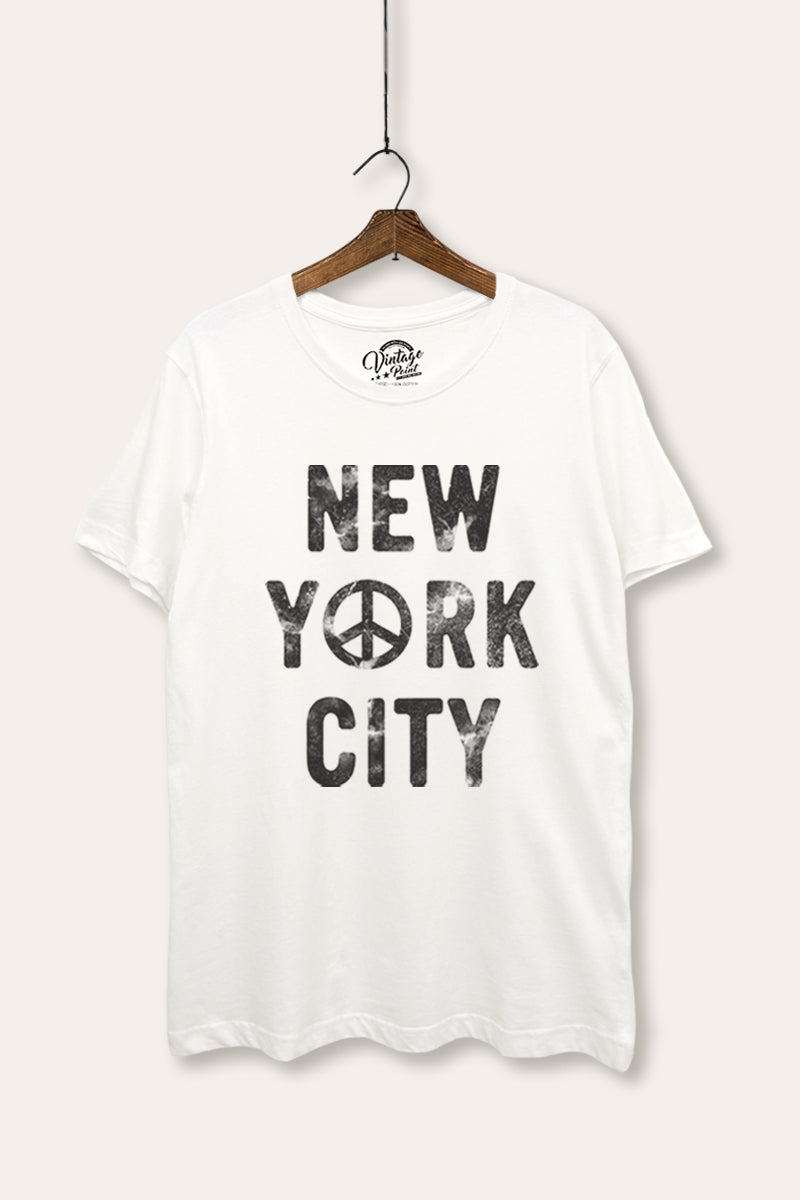 New York City Peace Sign Graphic Women's Basic Casual Tee