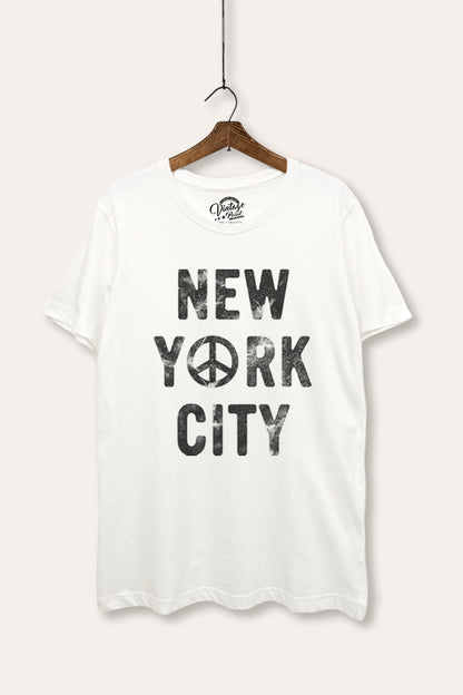 New York City Peace Sign Graphic Women's Basic Casual Tee