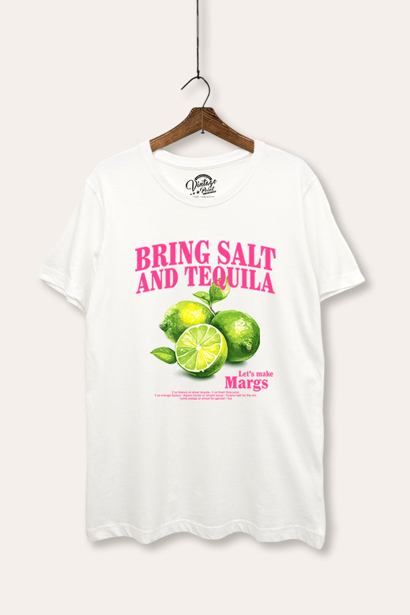 Salt Tequila & Margarita Graphic Women's Basic Casual Tee
