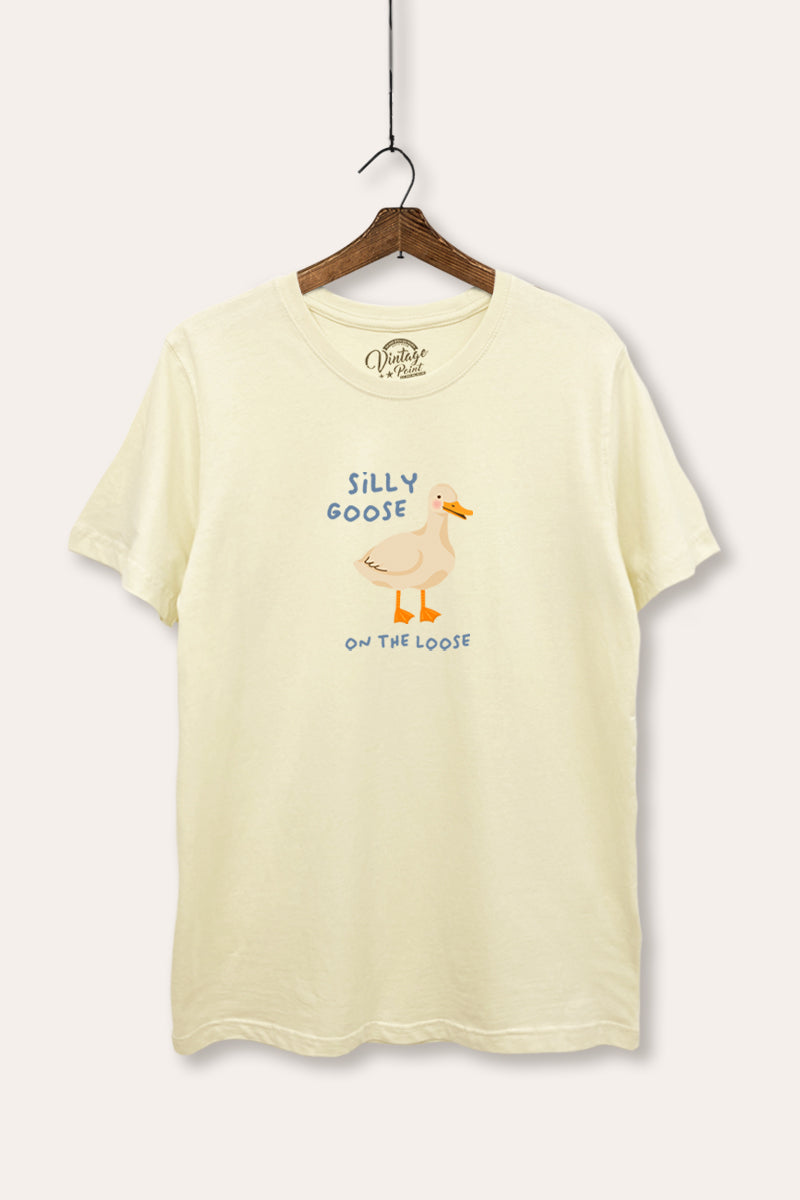 Silly Goose Pastel Graphic Women's Basic Casual Tee