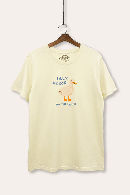 Silly Goose Pastel Graphic Women's Basic Casual Tee