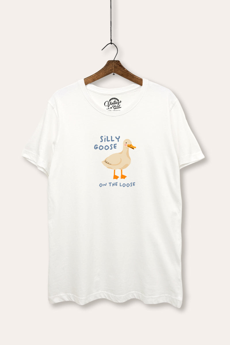 Silly Goose Pastel Graphic Women's Basic Casual Tee