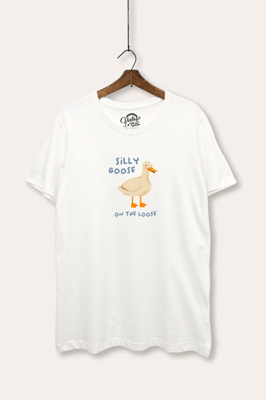 Silly Goose Pastel Graphic Women's Basic Casual Tee