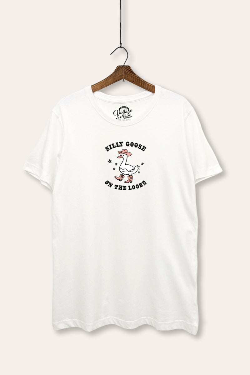 Silly Goose Western Graphic Women's Basic Casual Tee