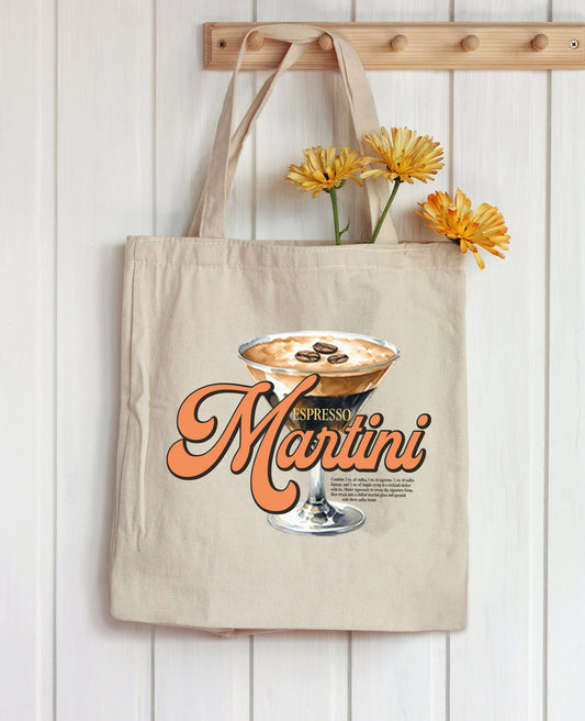 Espresso Martini Graphic Canvas Tote Bag