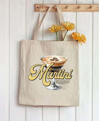 Espresso Martini Graphic Canvas Tote Bag