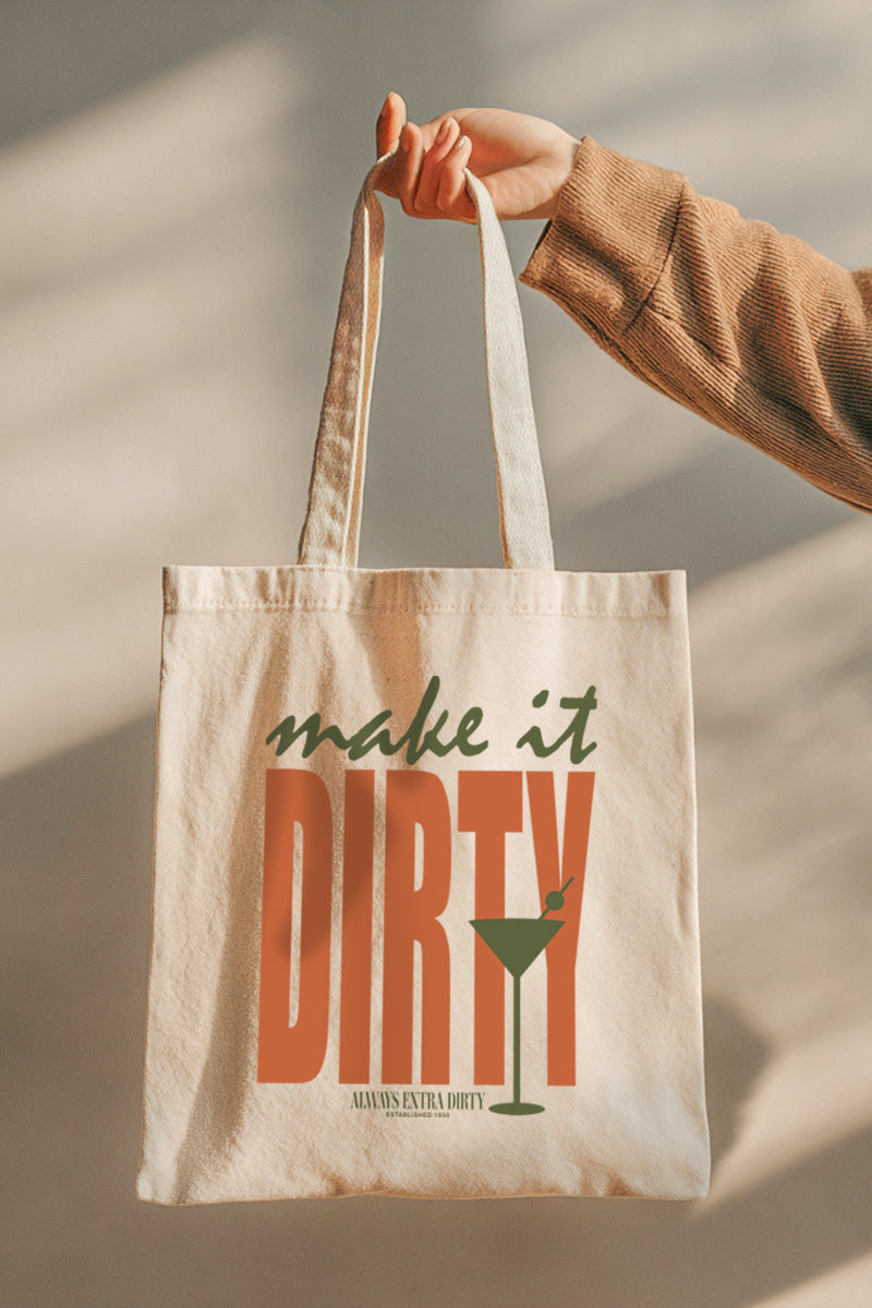 Make It Dirty Martini Graphic Canvas Tote Bag