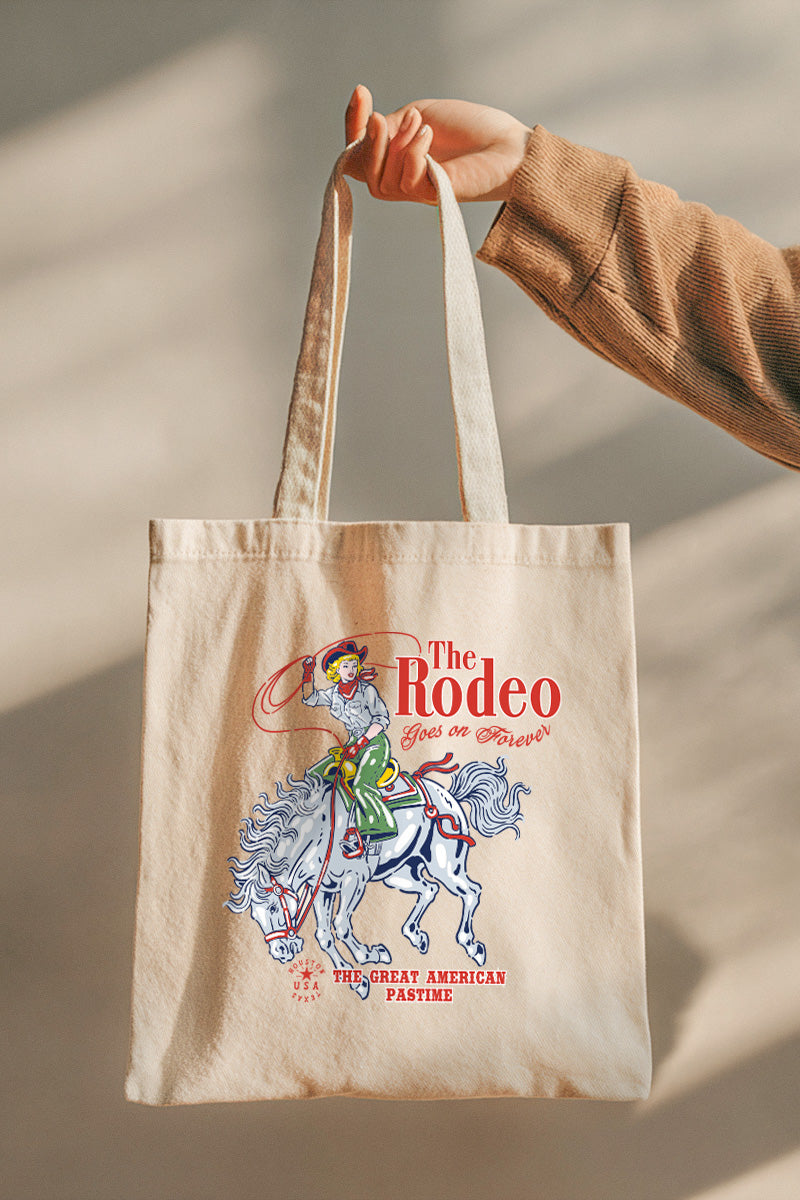 "the rodeo" graphic canvas tote bag