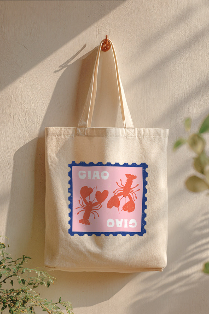 Ciao Lobster Graphic Canvas Tote Bag