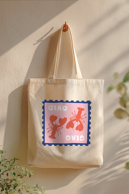 Ciao Lobster Graphic Canvas Tote Bag