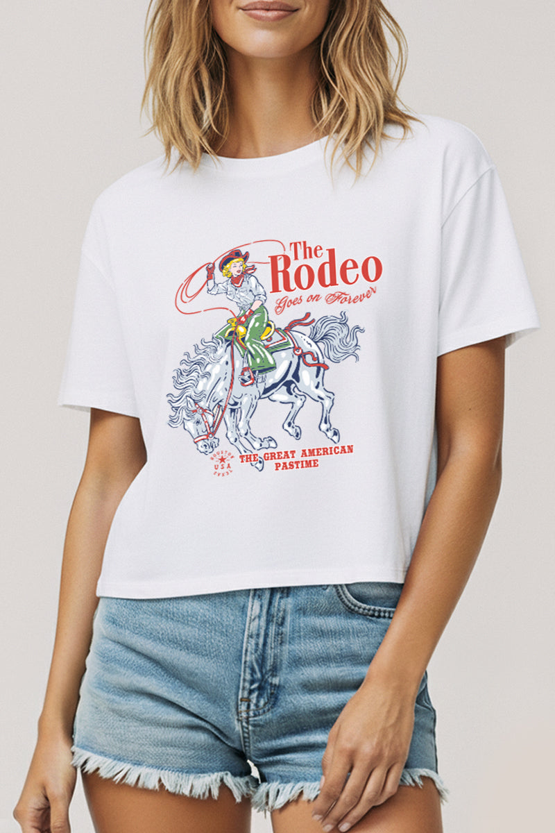 "the rodeo" graphic boxy crop top