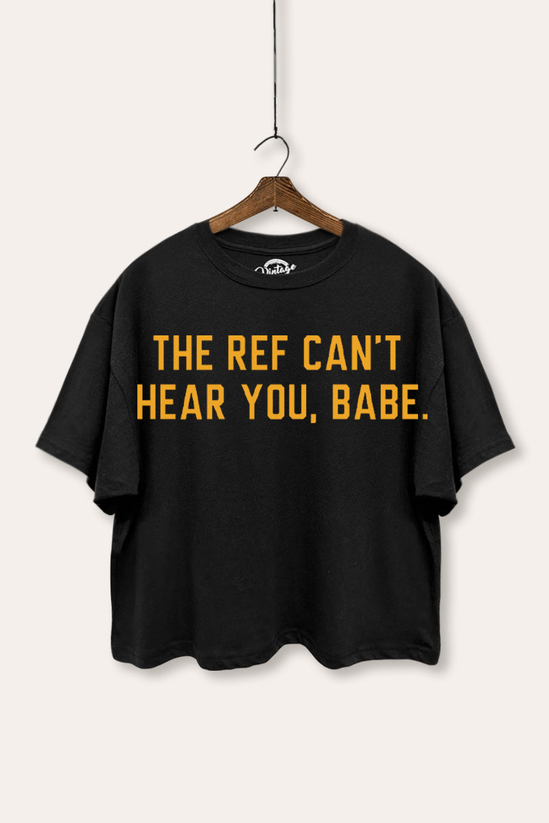 Can't Hear You Graphic Boxy Crop Top