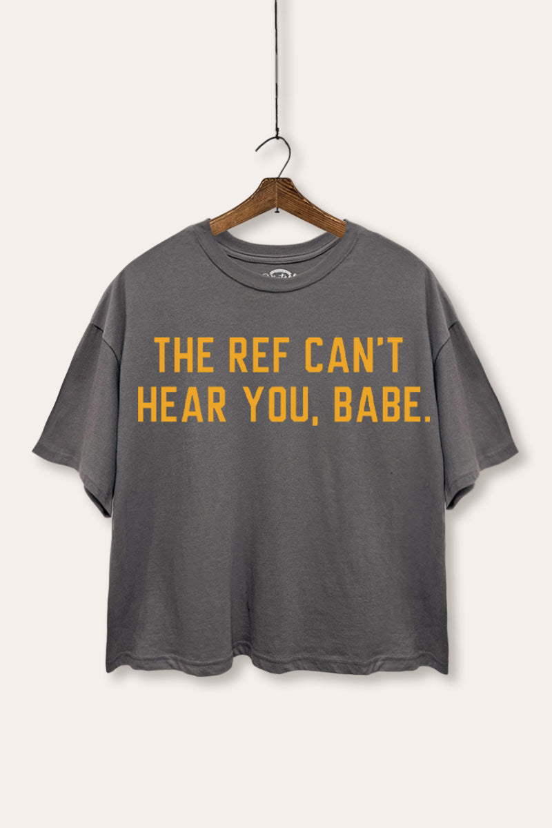 Can't Hear You Graphic Boxy Crop Top