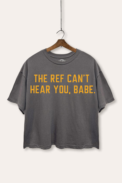 Can't Hear You Graphic Boxy Crop Top
