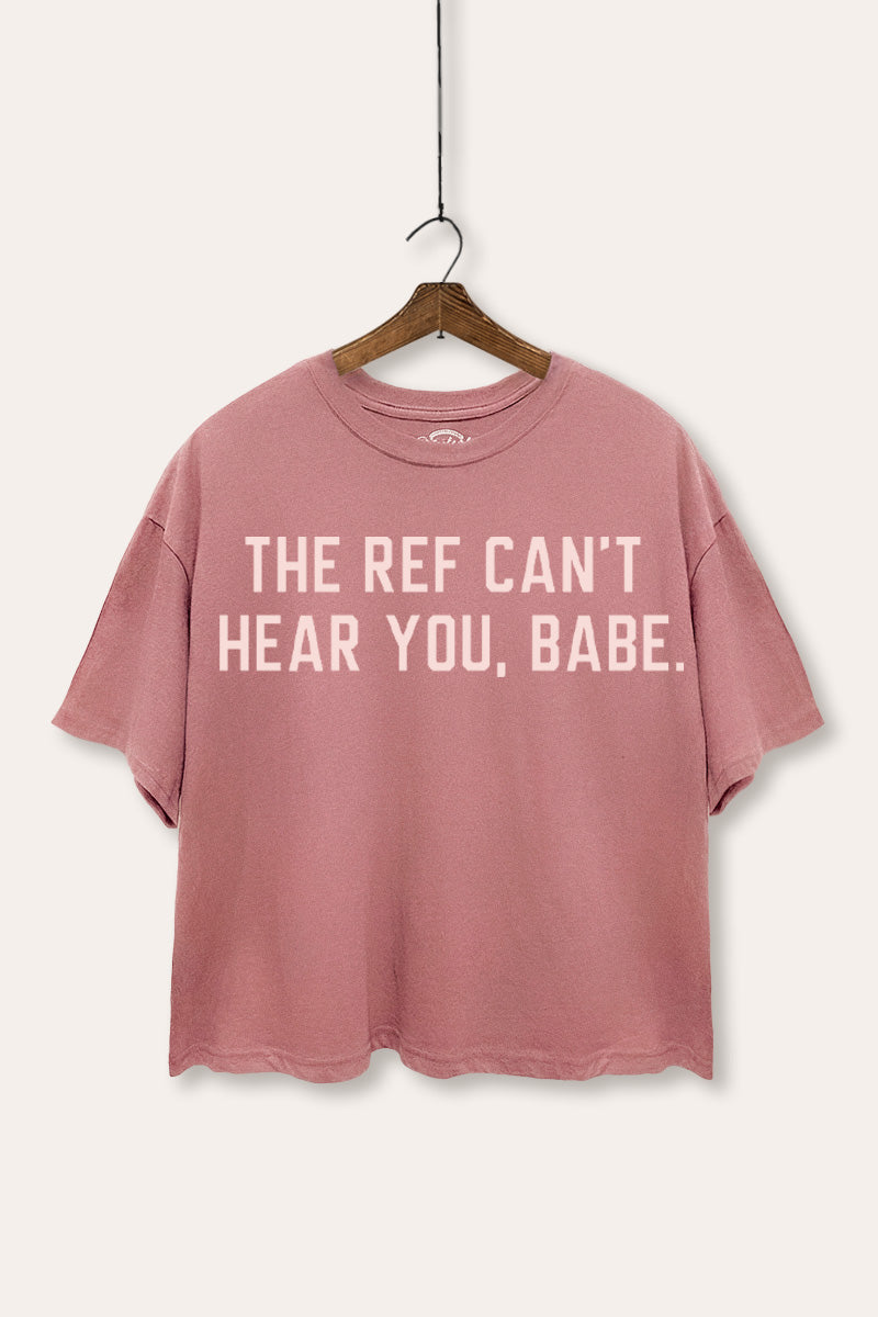Can't Hear You Graphic Boxy Crop Top