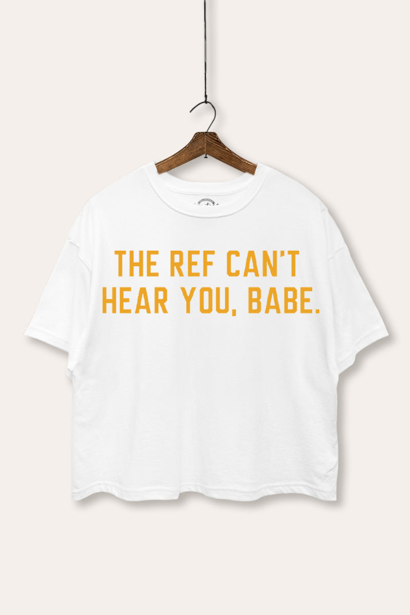 Can't Hear You Graphic Boxy Crop Top