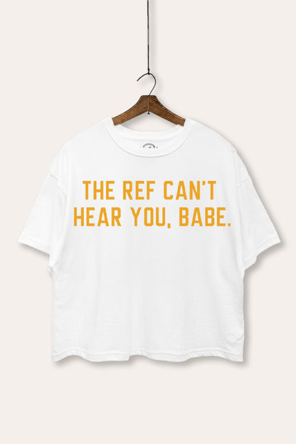 Can't Hear You Graphic Boxy Crop Top