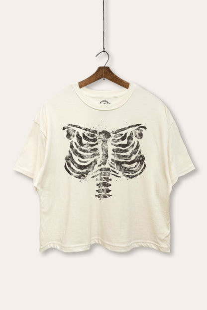 Halloween X-Ray Ribs Graphic Boxy Crop Top