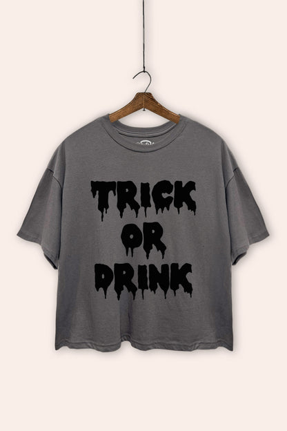 Trick Or Drink Spooky Graphic Boxy Crop Top
