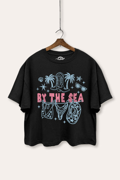By the Sea Coastal Graphic Boxy Crop Top