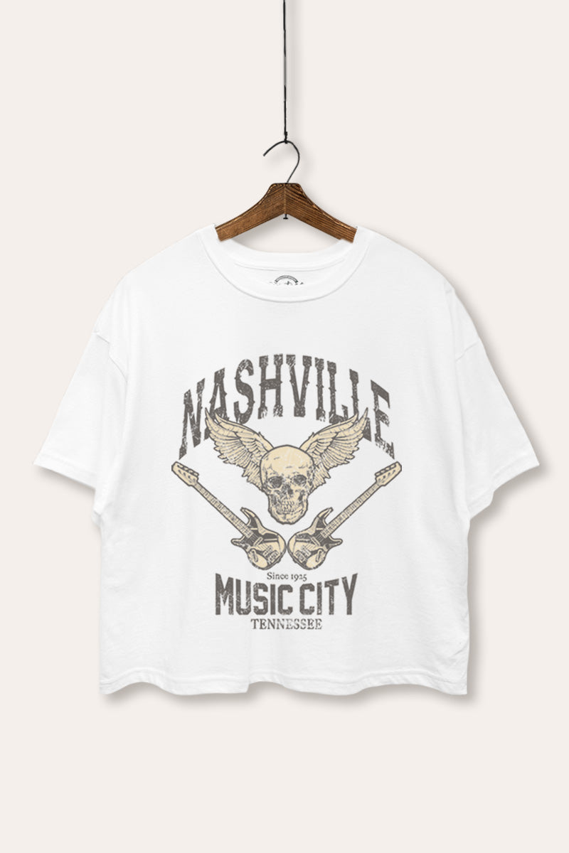 nashville music city graphic boxy crop top