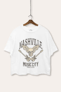 nashville music city graphic boxy crop top