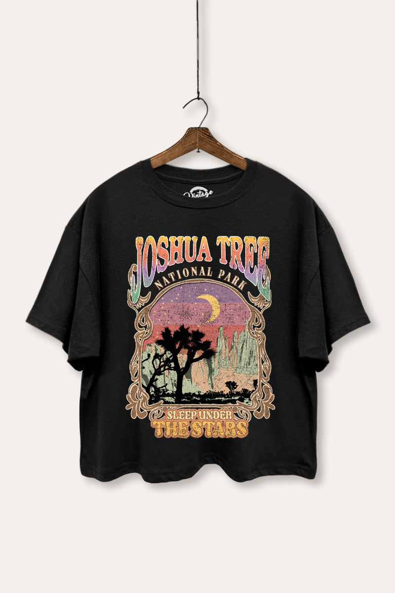joshua tree theme boxy graphic crop top