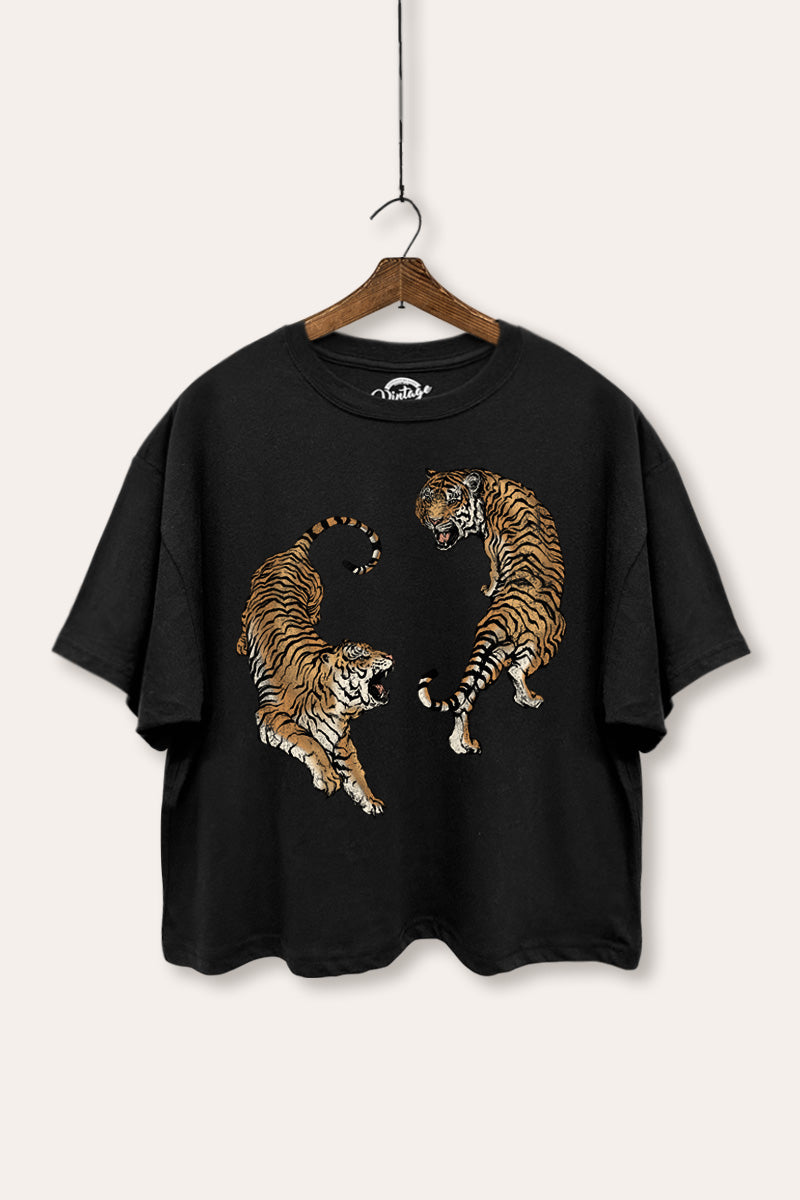Fighting Tigers Graphic Boxy Crop Top