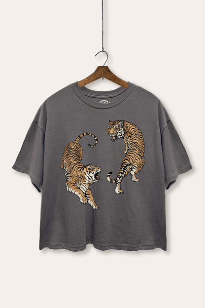 Fighting Tigers Graphic Boxy Crop Top