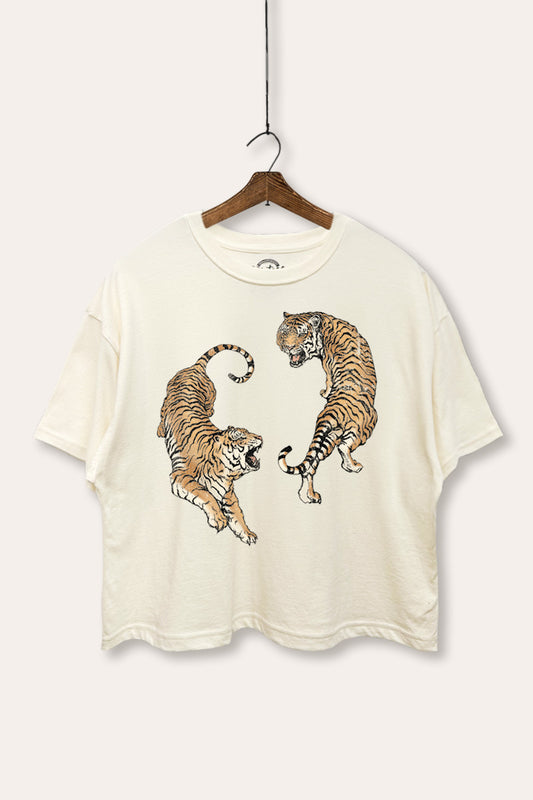 Fighting Tigers Graphic Boxy Crop Top