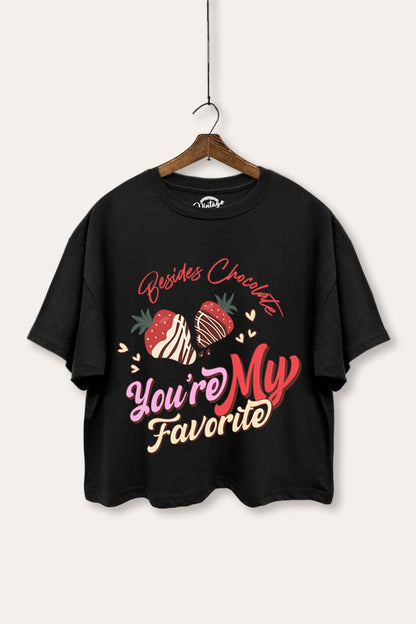 You're My Favorite Besides Chocolate Graphic Boxy Crop Top