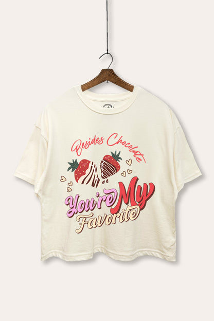 You're My Favorite Besides Chocolate Graphic Boxy Crop Top