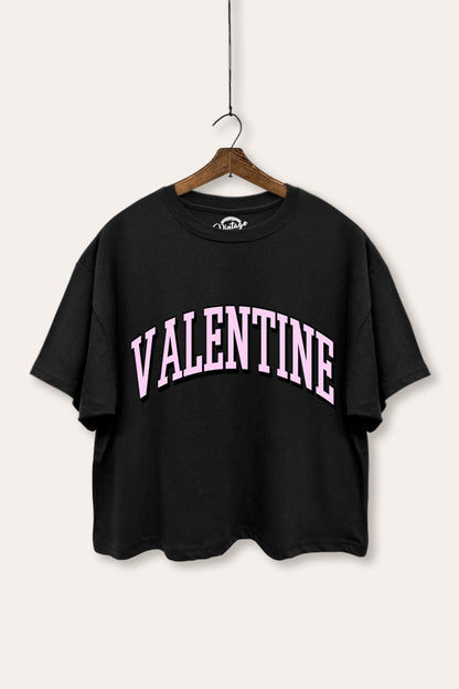 Valentine Collegiate Typography Boxy Crop Top