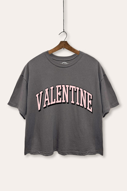 Valentine Collegiate Typography Boxy Crop Top