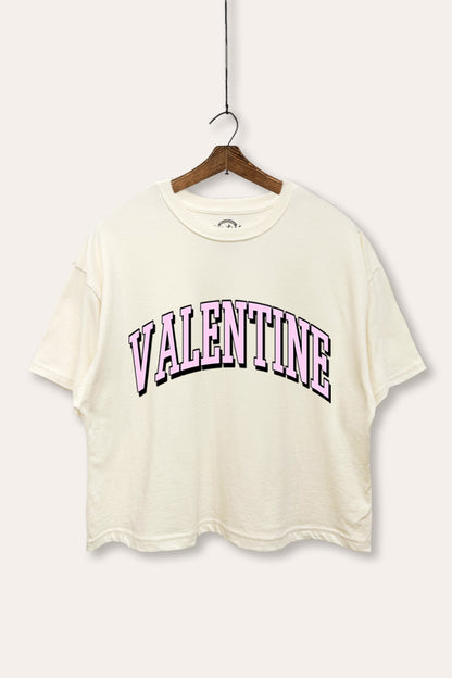 Valentine Collegiate Typography Boxy Crop Top