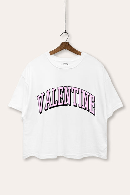 Valentine Collegiate Typography Boxy Crop Top