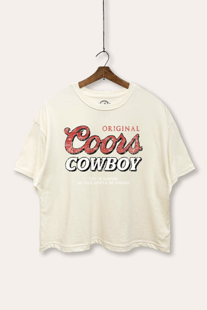 Coors Cowboy Western Graphic Boxy Crop Top